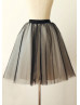 Black Tulle Ivory Lining Knee Length Skirt